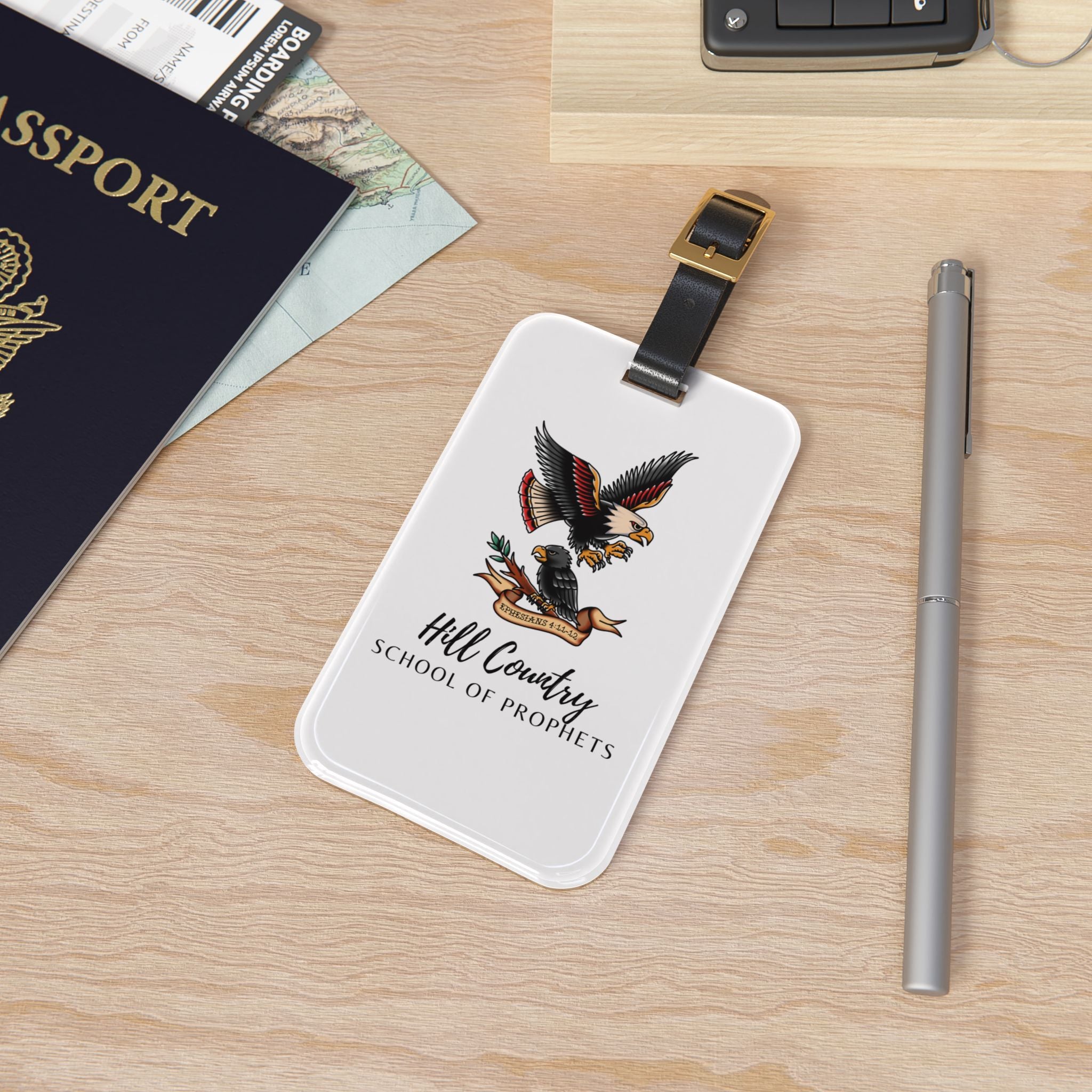 Hill Country School of Prophets Luggage Tag — Vintage Eagle Travel ID